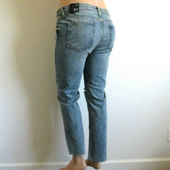 KUT from the KLOTH Jeans Women’s Distressed Reese Ankle Straight Leg Size 18 NWT - Picture 2 of 4